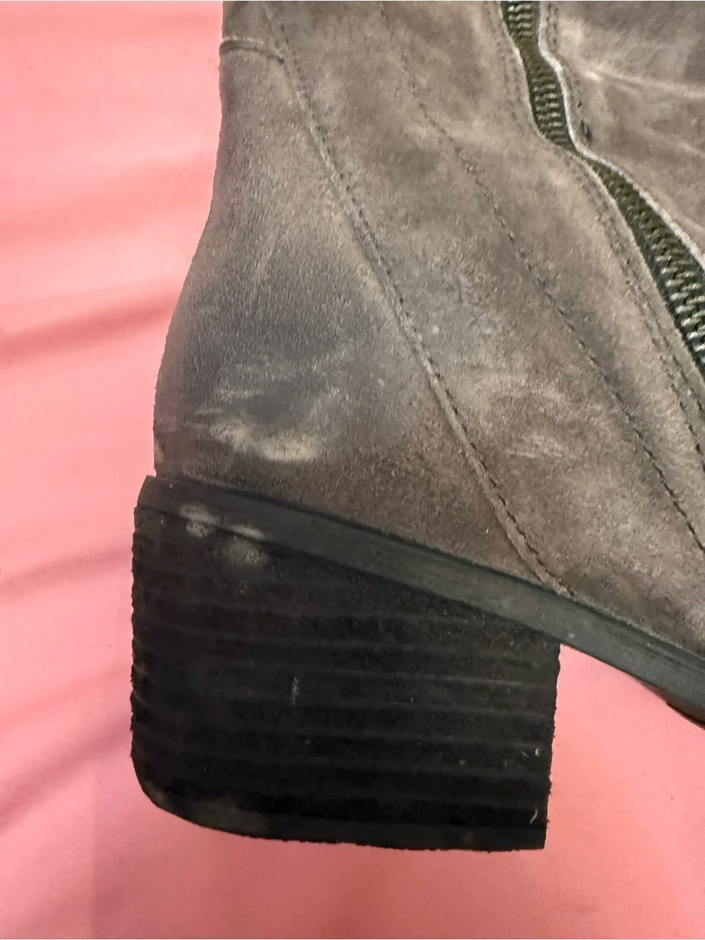 Born Taupe Suede Over-the-Knee Boots with Side Zip USED